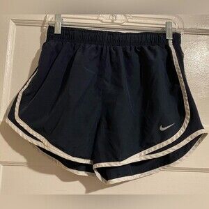 Nike Women’s Dri-fit Navy Pin Striped Lined Running Shorts
